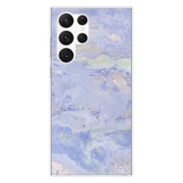 Siliconfodral - Kompatibel med Samsung Galaxy S23 Ultra - mönster av blå marmor Transparent