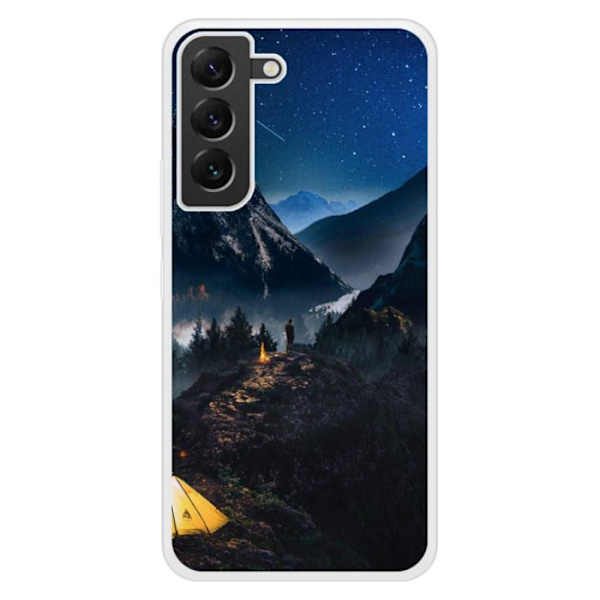 Siliconförstärkt tryckt fodral kompatibelt med Samsung Galaxy S22 Plus Enbart i Berg. Transparent