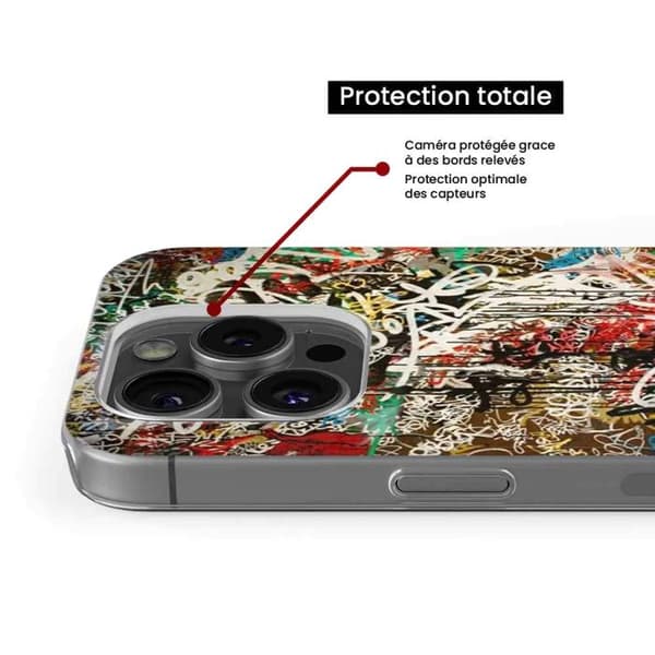 Siliconfodral - Kompatibel med Apple iPhone 16 Pro - graffiti design 1 Transparent