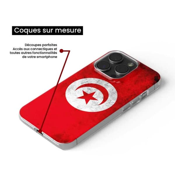 Siliconefodral - Kompatibel med Apple iPhone 15 Pro - design med tunisiska flaggan Transparent