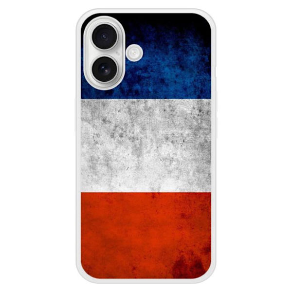 Siliconförstärkt skal med tryck kompatibelt med Apple iPhone 16 Plus Frankrikes flagga Transparent
