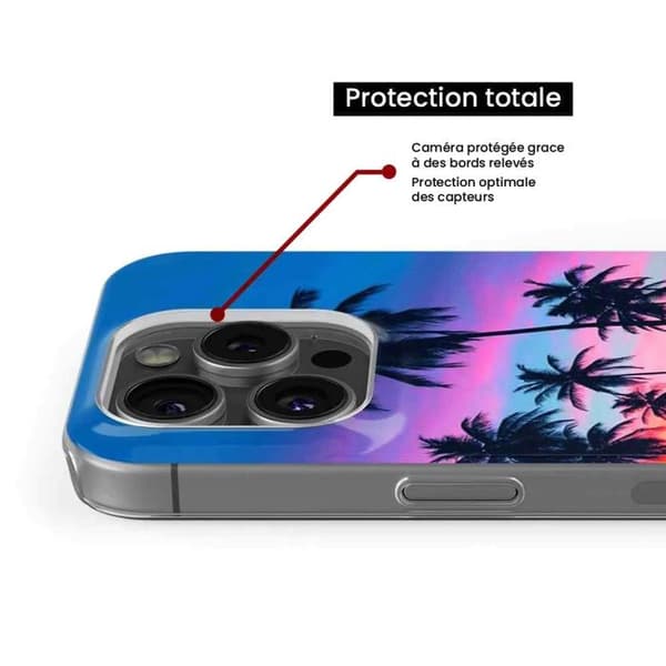 Siliconfodral - Kompatibel med Apple iPhone 16 - design med färgglada palmer Transparent