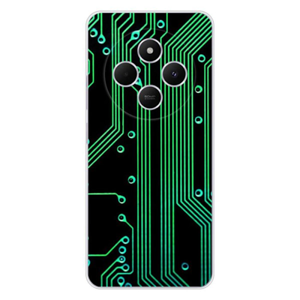 Silikonöverdrag - Kompatibel med Xiaomi Redmi 14C 4G - design med textur av kretskort geek Transparent