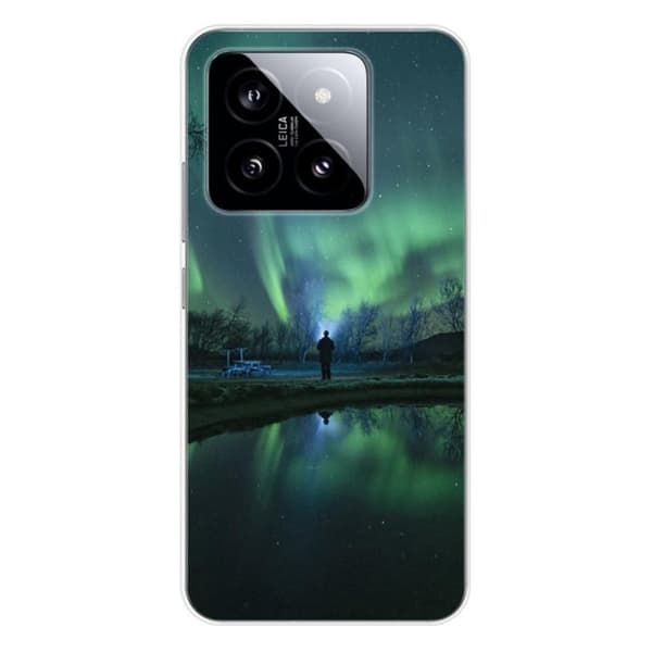 Siliconfodral - Kompatibel med Xiaomi 14 - design med norrsken Transparent