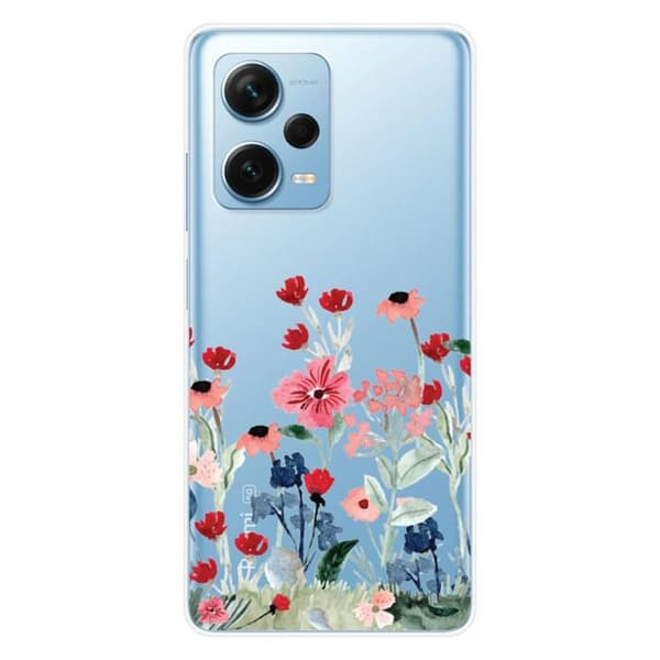 Siliconfodral - Kompatibel med Xiaomi Redmi Note 12 Pro Plus - design med vårblommor Transparent
