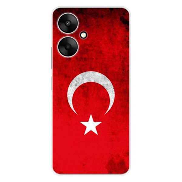 Siliconfodral - Kompatibel med Xiaomi Redmi 13C 5G - design med turkiskt flagga Transparent