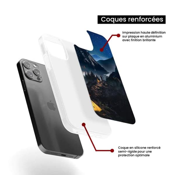 Siliconeförstärkt tryckt fodral kompatibelt med Apple iPhone 14 Pro Max Endast i Berg Transparent