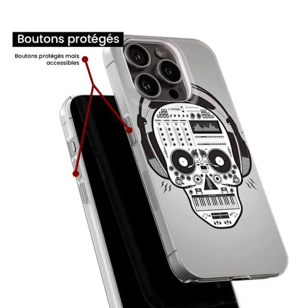 Tryckt silikonfodral kompatibelt Samsung Galaxy S10 Plus Skull Music Transparent