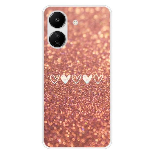Siliconfodral - Kompatibel med Xiaomi Redmi 13C 4G - design med hjärtglitter Transparent