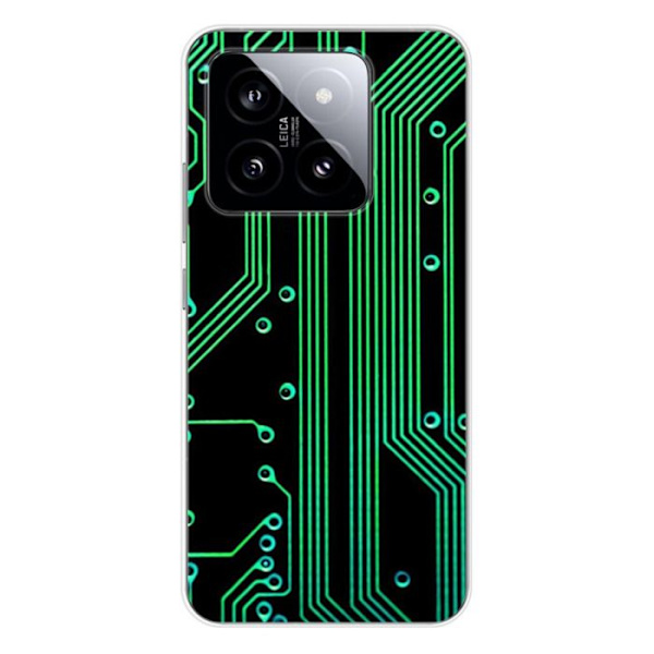 Siliconfodral - Kompatibel med Xiaomi 14 - design med kretsmönster geek Transparent