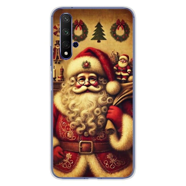 Tryckt silikonfodral som är kompatibelt med Huawei Honor 20 NO Santa Claus Vintage Transparent