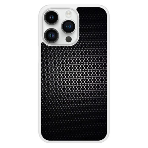 Coque i silikon förstärkt tryckt kompatibel med Apple iPhone 14 Pro Dark Metal Transparent