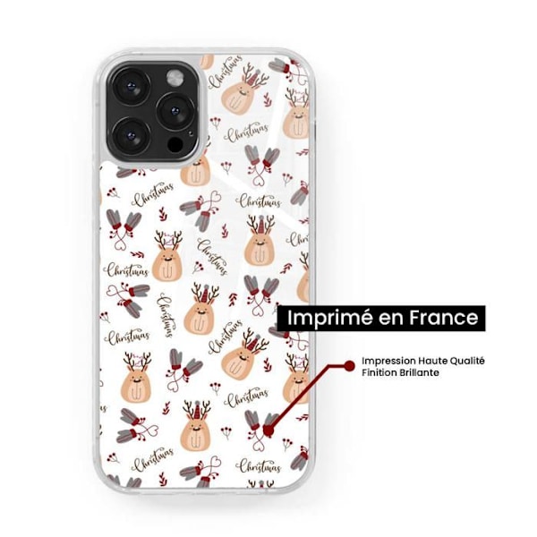 Tryckt förstärkt silikonfodral kompatibelt med Apple iPhone XS Max NO Christmas Cute Transparent