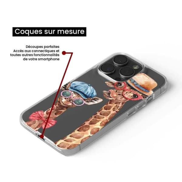 Silikonskal - Kompatibel med Apple iPhone 16 Plus - rolig girafdesign Transparent