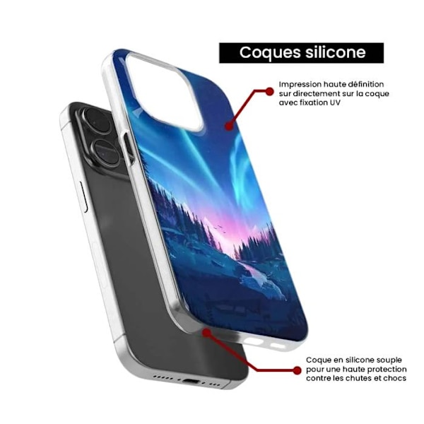Siliconefodral - Kompatibel med Apple iPhone 16 Plus - design nattfall Transparent