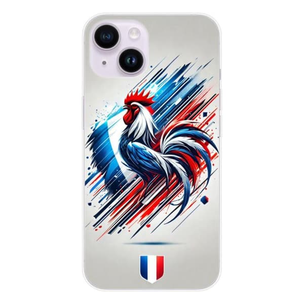 Silikonfodral - Kompatibel med Apple iPhone 15 - fransk tuppdesign Transparent
