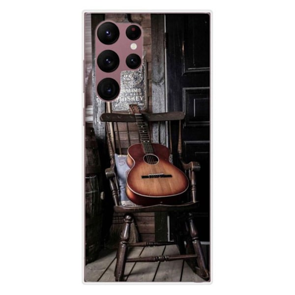 Siliconfodral - Kompatibel med Samsung Galaxy S22 Ultra - gitardesign Transparent