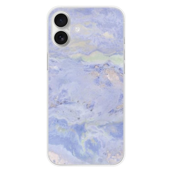 Siliconefodral - Kompatibel med Apple iPhone 16 Plus - blå marmor design Transparent
