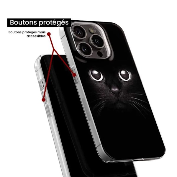 Tryckt silikonfodral kompatibelt Apple iPhone 16 Pro Max Cat Eyes Transparent