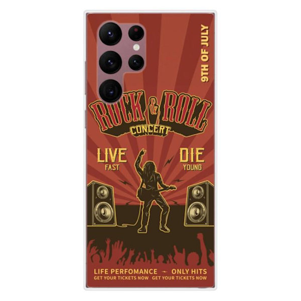 Silicone-fodral - Kompatibel med Samsung Galaxy S22 Ultra - rock and roll-design Transparent