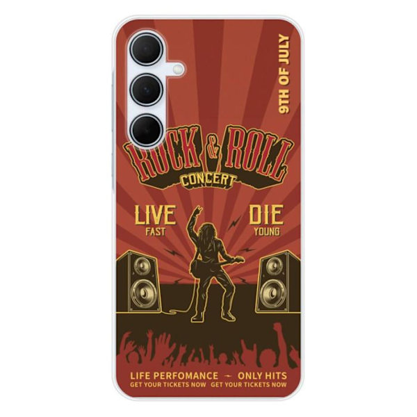 Siliconfodral - Kompatibel med Samsung Galaxy A35 5G - rock and roll-design Transparent