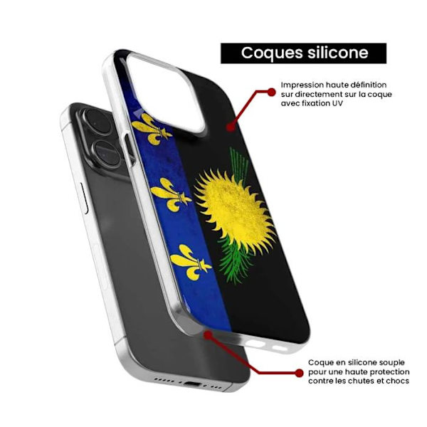 Siliconfodral - Kompatibel med Samsung Galaxy S22 Plus - design Guadeloupe flagga Transparent