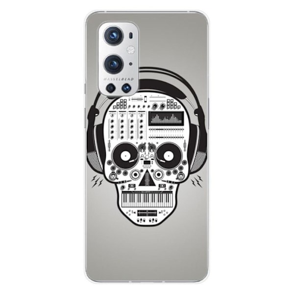 Tryckt silikonfodral kompatibelt OnePlus 9 Pro 5G Skull Music Transparent