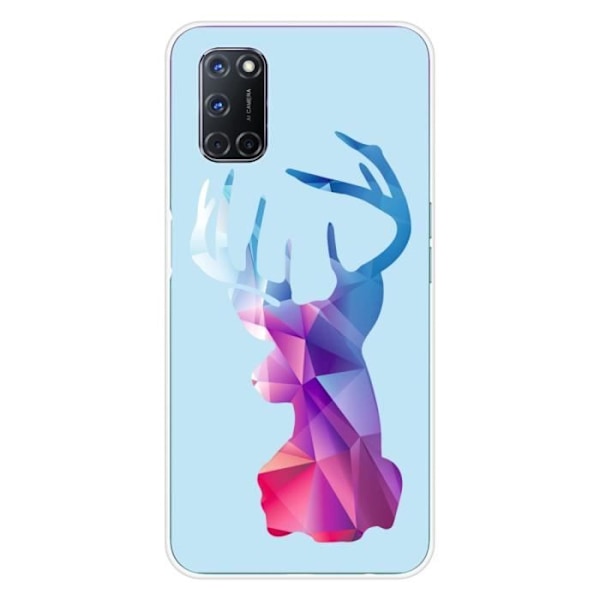 Tryckt silikonfodral som är kompatibelt med Oppo A52 A72 Deer Hipster Blue