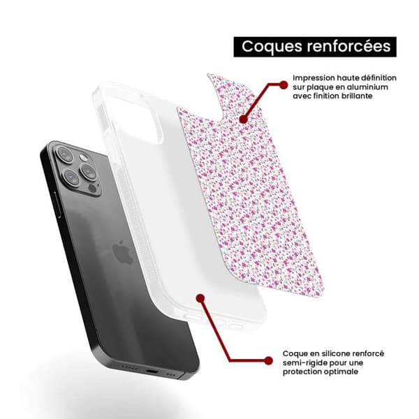Reinforced silicone case with print compatible with Apple iPhone 14 Pro Liberty sauvage Transparent