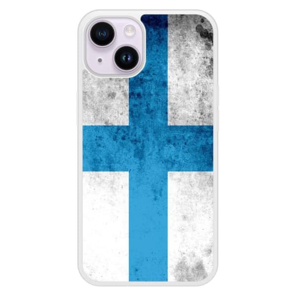 Förstärkt silikonskal tryckt kompatibelt med Apple iPhone 14 Marseilleflagga Transparent