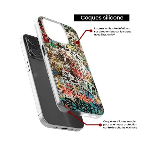 Siliconfodral med tryck - 1001 fodral - Xiaomi Mi 12 Lite - Graffiti-mönster - Optimal skydd - TPU Gel Transparent