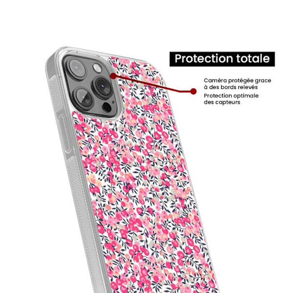 Siliconförstärkt skal med tryck, kompatibelt med Apple iPhone 16 Liberty Wiltshire Rose Transparent