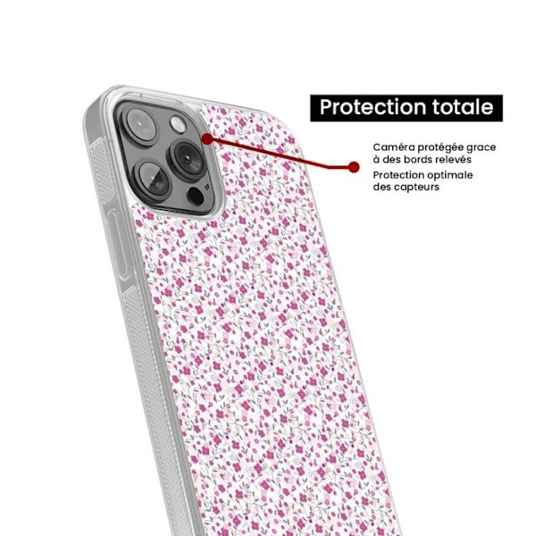 Förstärkt silikonfoder med tryck, kompatibel med Apple iPhone 15 Plus Liberty sauvage Transparent
