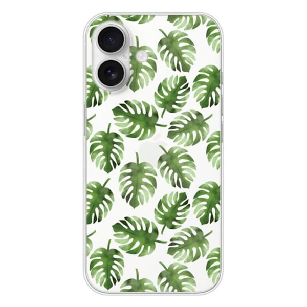 Siliconfodral - Kompatibel med Apple iPhone 16 - design med monsterablad Transparent