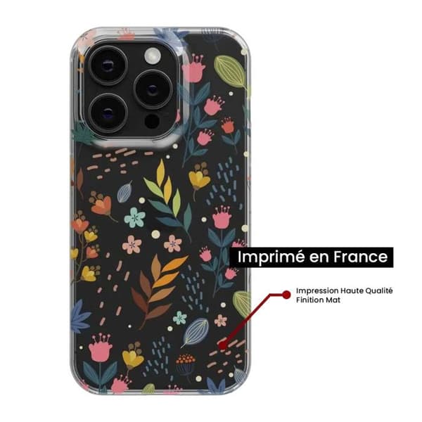 Siliconfodral - Kompatibel med Apple iPhone 14 - design med färgglada blommor Transparent