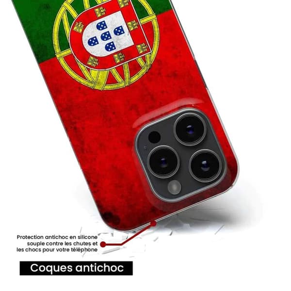 1001Coques - Silikonfodral kompatibelt med Xiaomi Redmi Note 10 Redmi Note 10S - Mönster med Portugals flagga - Originaldesign tryckt e Transparent
