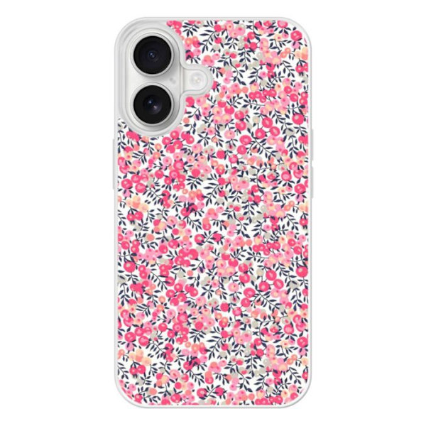 Siliconförstärkt skal med tryck, kompatibelt med Apple iPhone 16 Liberty Wiltshire Rose Transparent