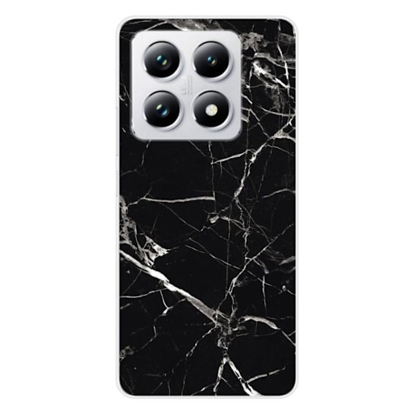 Siliconfodral med tryck kompatibelt med Xiaomi 14T Pro Marmor Svart Transparent