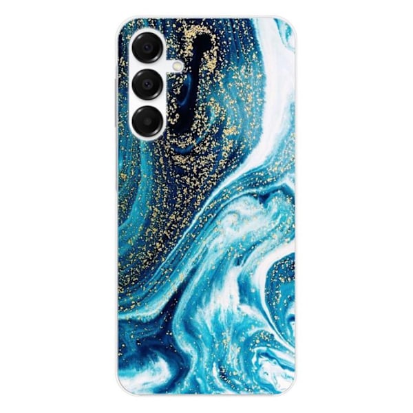 Silicone-skal - Kompatibel med Samsung Galaxy A16 - design med blå glittrande marmor Transparent