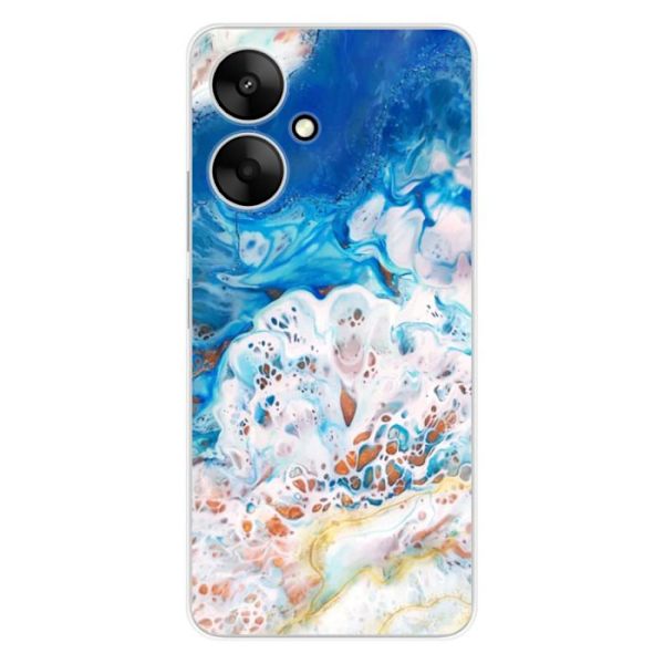 Siliconeskal - Kompatibel med Xiaomi Redmi 13C 5G - havmarmordesign Transparent