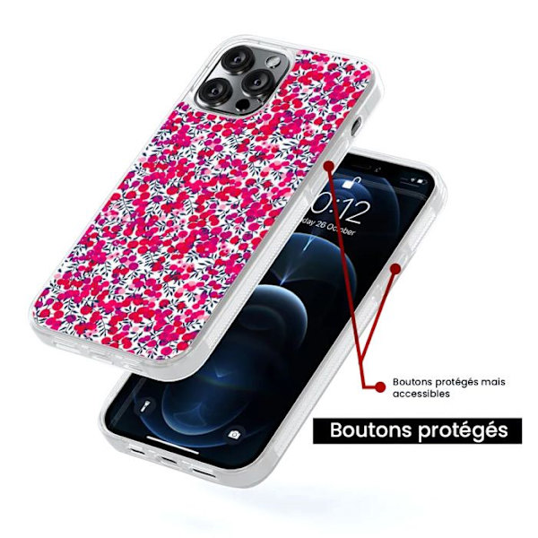 Siliconförstärkt tryckt skal kompatibelt med Apple iPhone 15 Pro Max Liberty Wiltshire Röd Transparent