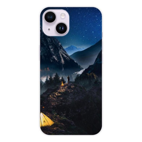 Silicone-fodral - Kompatibel med Apple iPhone 14 - design med ensam i bergen Transparent
