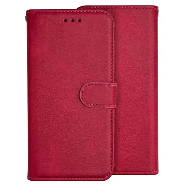 Fodral med flik - Xiaomi - Redmi Note 13 5G - Röd konstläder - Magnetstängning - Inbyggt stativ Röd