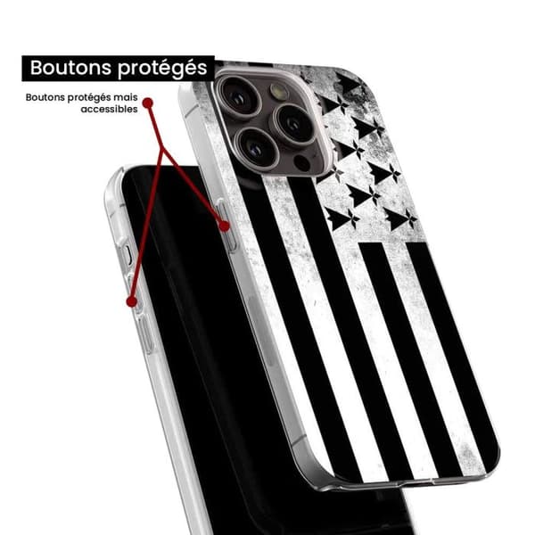 Siliconfodral - Kompatibel med Xiaomi Redmi Note 12 Pro Plus - design Bretagneflagga Transparent