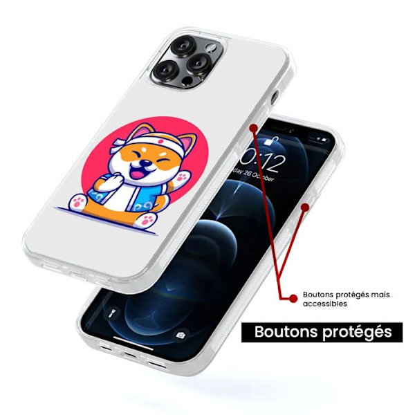 Siliconförstärkt tryckt skal kompatibel med Samsung Galaxy A15 Shiba ninja Transparent