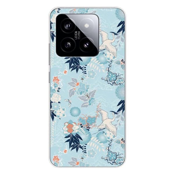 Siliconfodral - Kompatibel med Xiaomi 14 - kimono-design Transparent