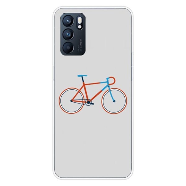 Tryckt silikonfodral som är kompatibelt med Oppo Reno 6 5G Bike color Hipster Transparent