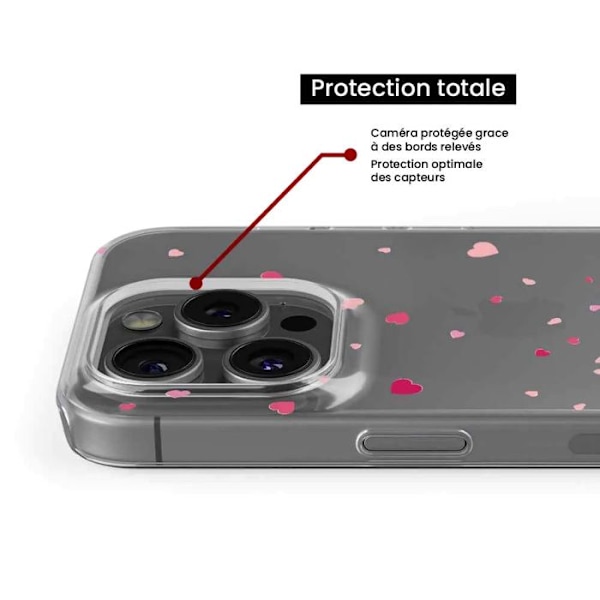 Tryckt silikonfodral som är kompatibelt med Huawei Honor X8A Confetti of Hearts Pink Transparent