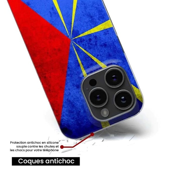 Siliconfodral med tryck kompatibel med Xiaomi 14T Pro Reunionflagga Transparent