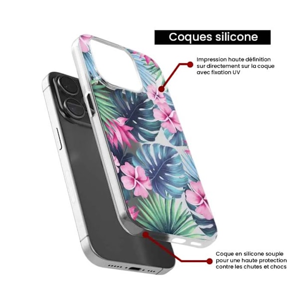 Silicontryckskal - 1001 skal - Realme 12 Pro 5G - Multicolor - Tropisk akvarell - Semi-rigid Transparent